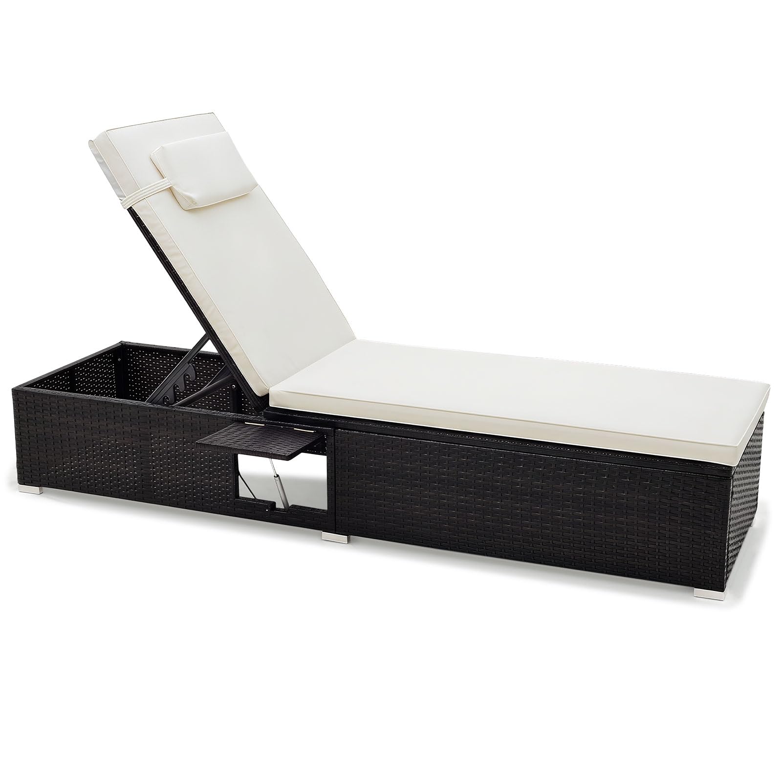 Tangkula Patio Rattan Chaise Lounge